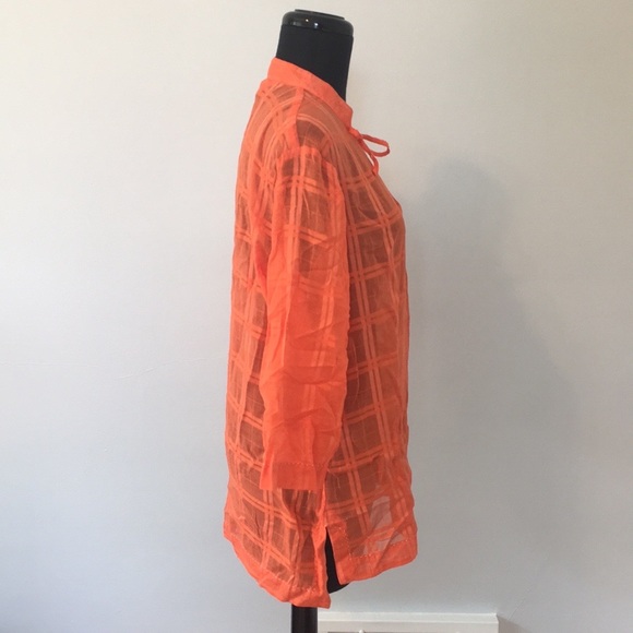 Tommy Hilfiger Sheer Swim Coverup Top, L - Picture 3 of 12